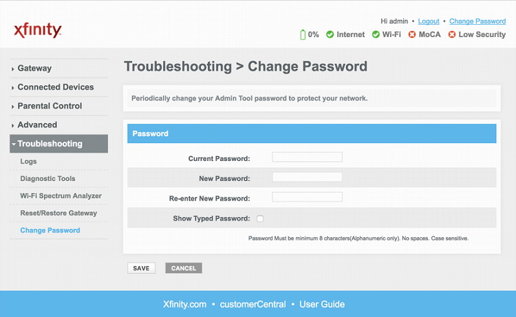 Change the Default Login and Password